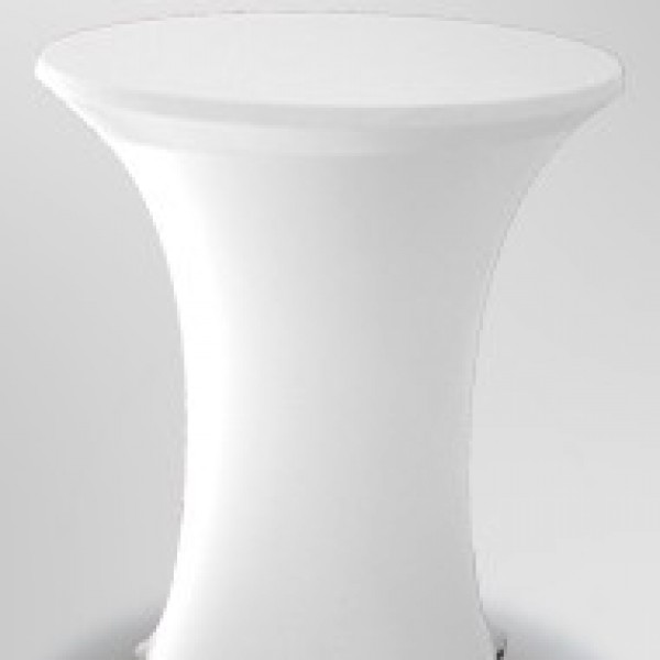 Stehtisch, Durchmesser 80 cm, mit Stretchhusse